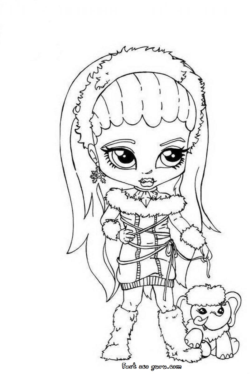 Abbey Bominable Little Girl Monster High Coloring Page